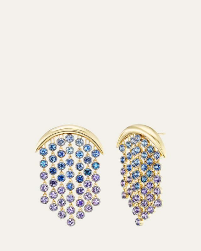 Fringe Ombré Sapphire Earrings